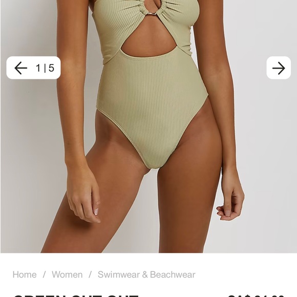 ⭐️HOST PICK⭐️RIVER ISLAND GREEN CUT OUT SWIMSUIT - Picture 4 of 8